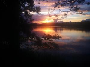 Kouta and Usva on the golden lake.